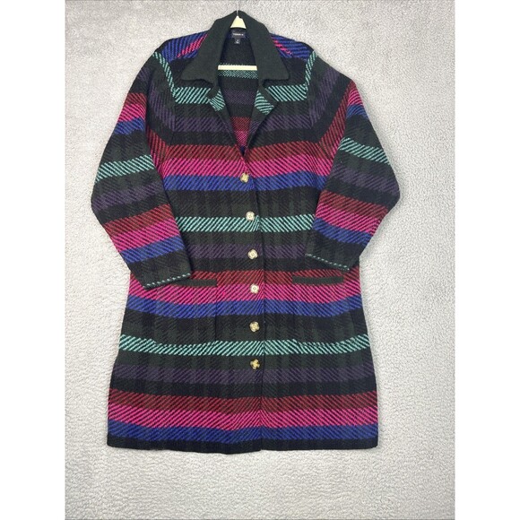 Torrid Notched Collar Cardigan Sweater Plaid Multi Size 4 4X 26 Car Coat - Picture 1 of 7